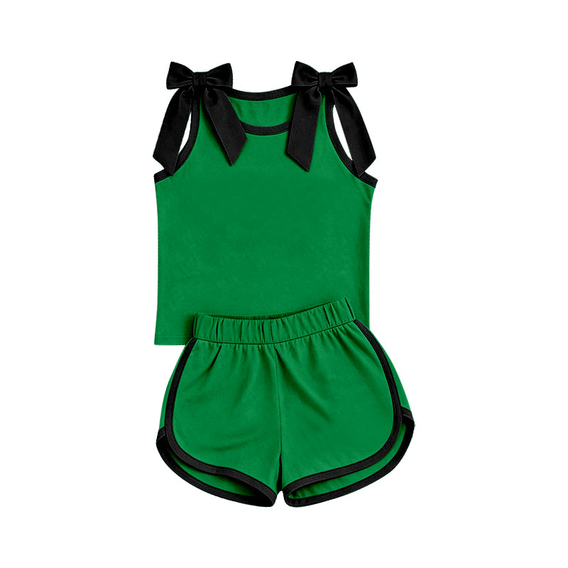 GSSO3825  green black cotton sports  girl outfit shorts 202607 preorder