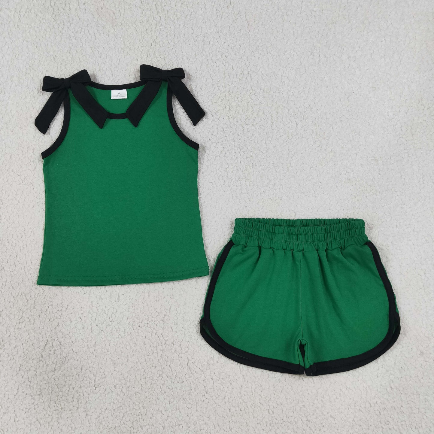 GSSO3825  green black cotton sports  girl outfit shorts 202608 RTS