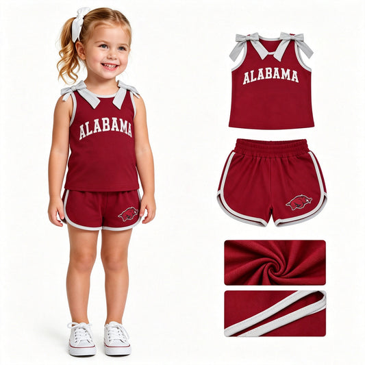GSSO3831 NO MOQ alabama cotton vinyl  sports  girl outfit shorts  202608 RTS
