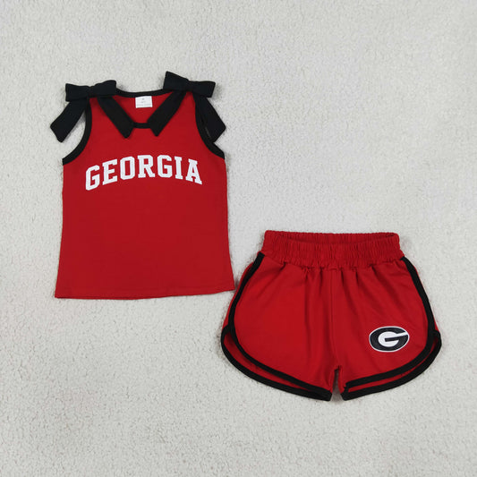 GSSO3834 NO MOQ T GEORGIA cotton vinyl  sports  girl outfit shorts 202608 RTS