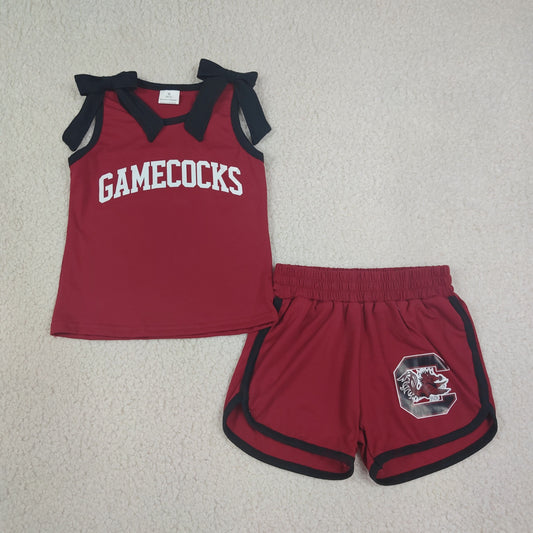 GSSO3835 NO MOQ T Gamecocks cotton vinyl  sports  girl outfit skirt  202608 RTS
