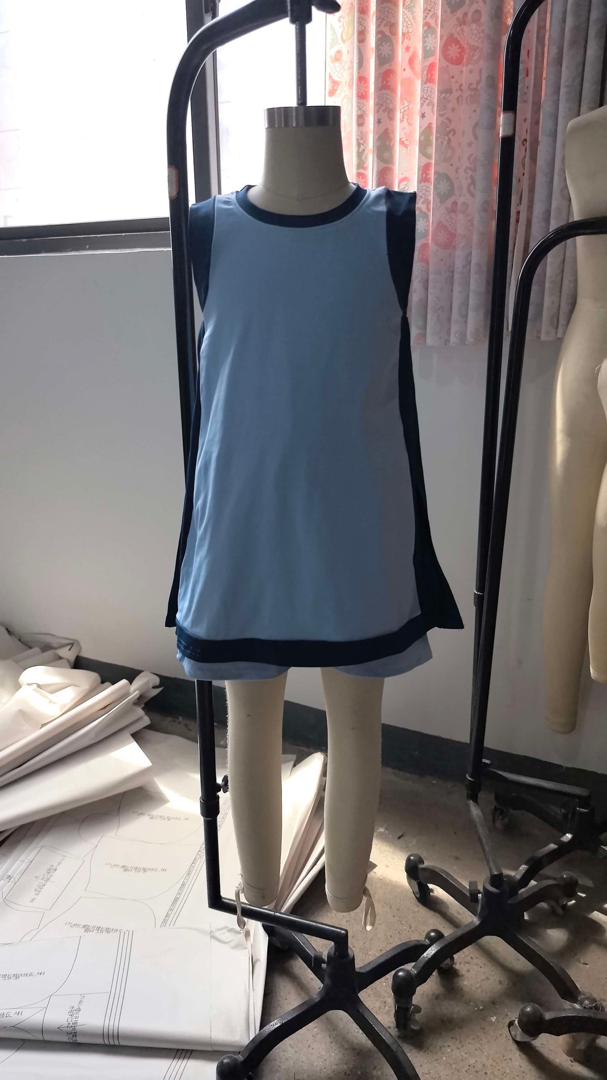 NO MOQ Sample-Real Pics preorder GSSO3847 light blue YOGA girl shorts outfit 202609