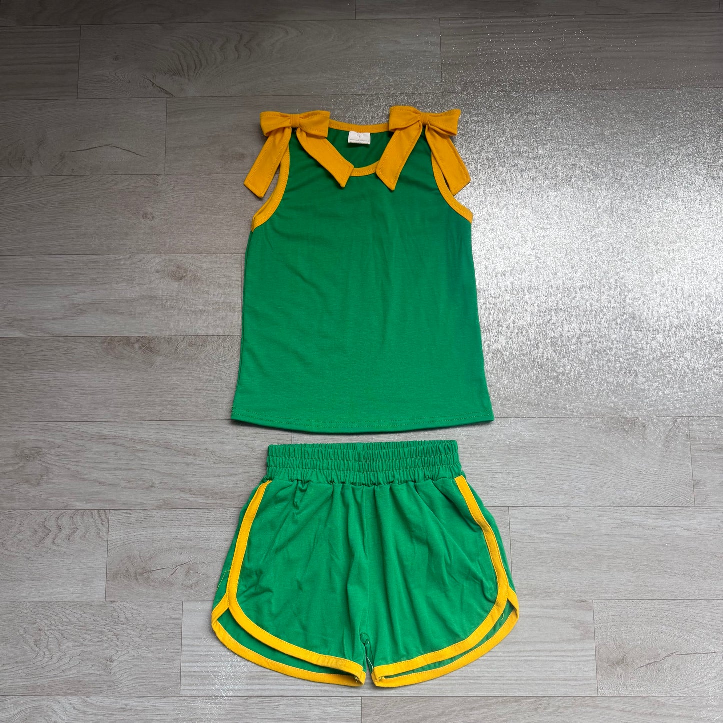 GSSO3850 YOGA green yellow sports Solid girl outfit  shorts  202607 PREORDER