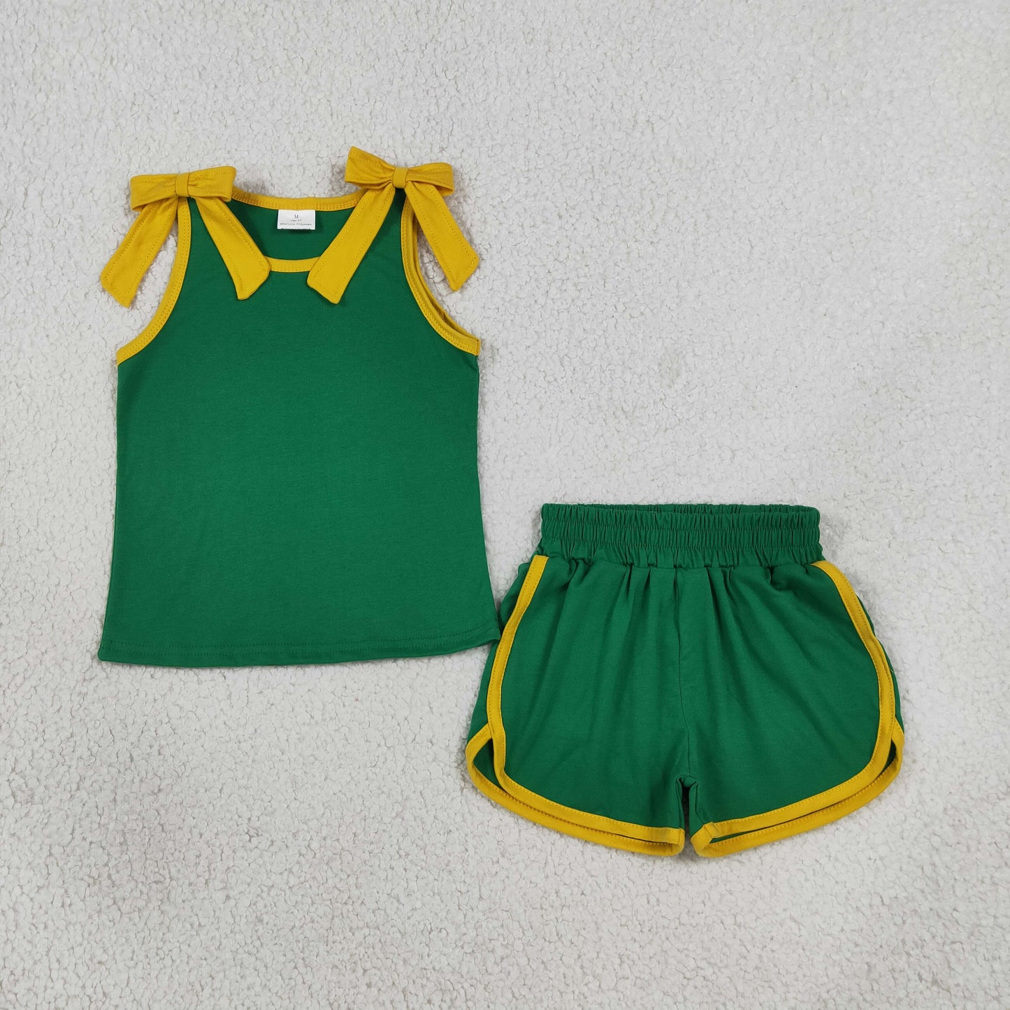 RTS GSSO3850 Solid Color Girls Sleeveless Top Shorts casual outfit 202608