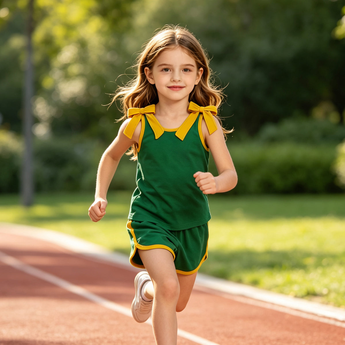 RTS NO MOQ GSSO3850 YOGA green yellow sports Solid girl outfit  shorts  202609