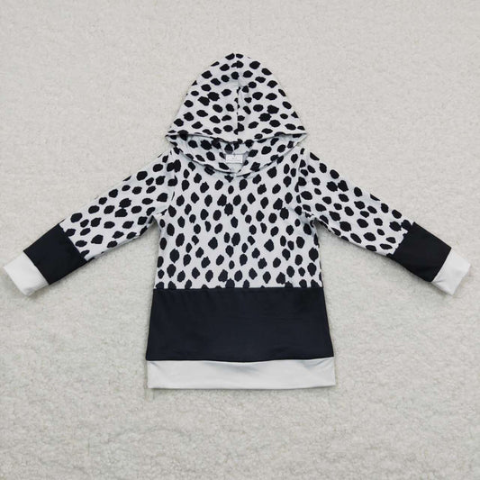 GT0202 western leopard white black long sleeve hoodie pullover top preorder 20231006