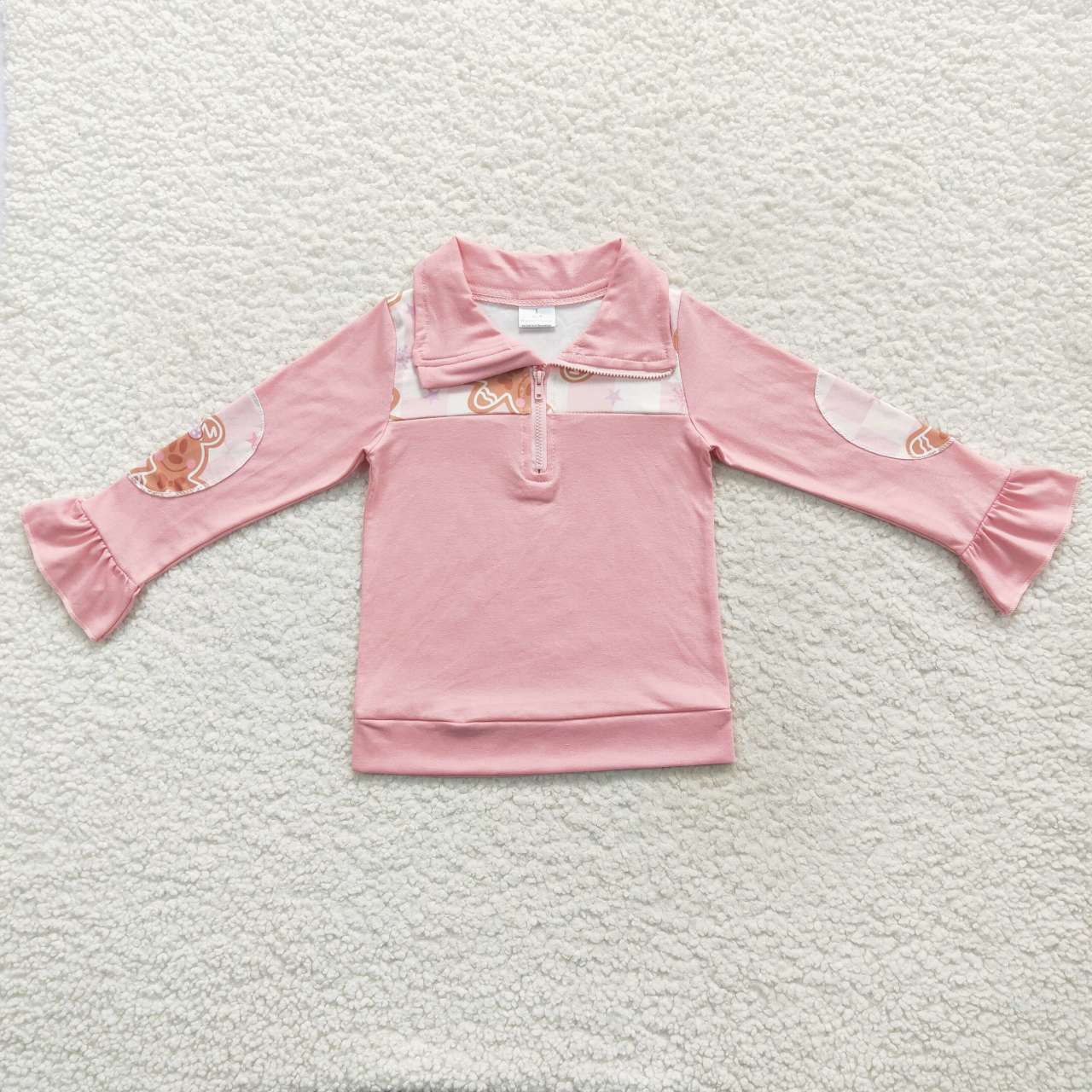 GT0218 Christmas pink long sleeve girl  pullover zipper top 20230831 RTS