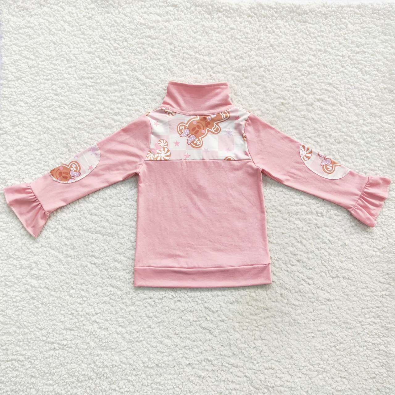 GT0218 Christmas pink long sleeve girl  pullover zipper top 20230831 RTS