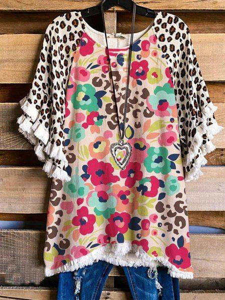 成人GT0255 adult mama & kids flower western leopard adult top pullover 20230916 rts RTS