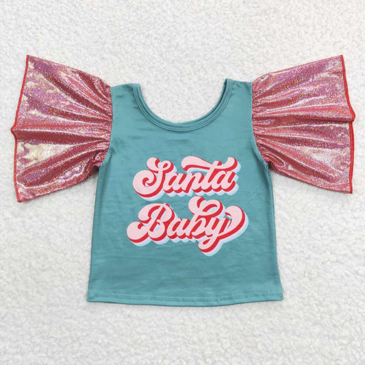 GT0286 Christmas santa baby western top tee girl t-shirt  RTS 20231013