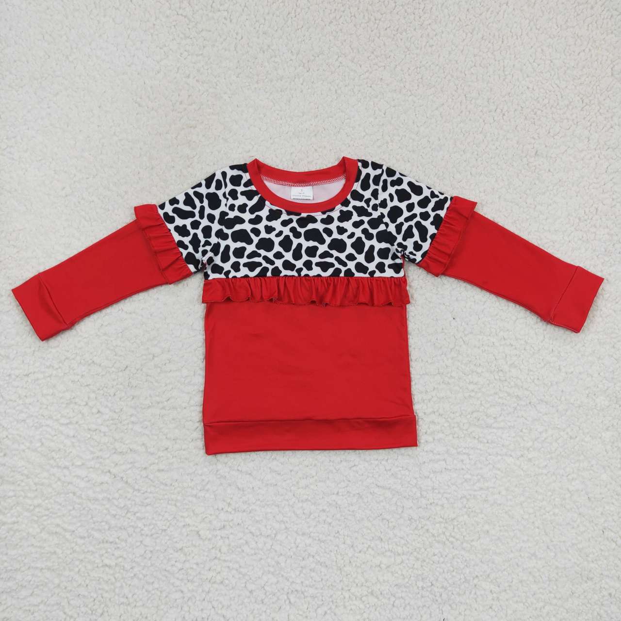 GT0295 RTS long sleeve red leopard girl pullover zipper top 20230925