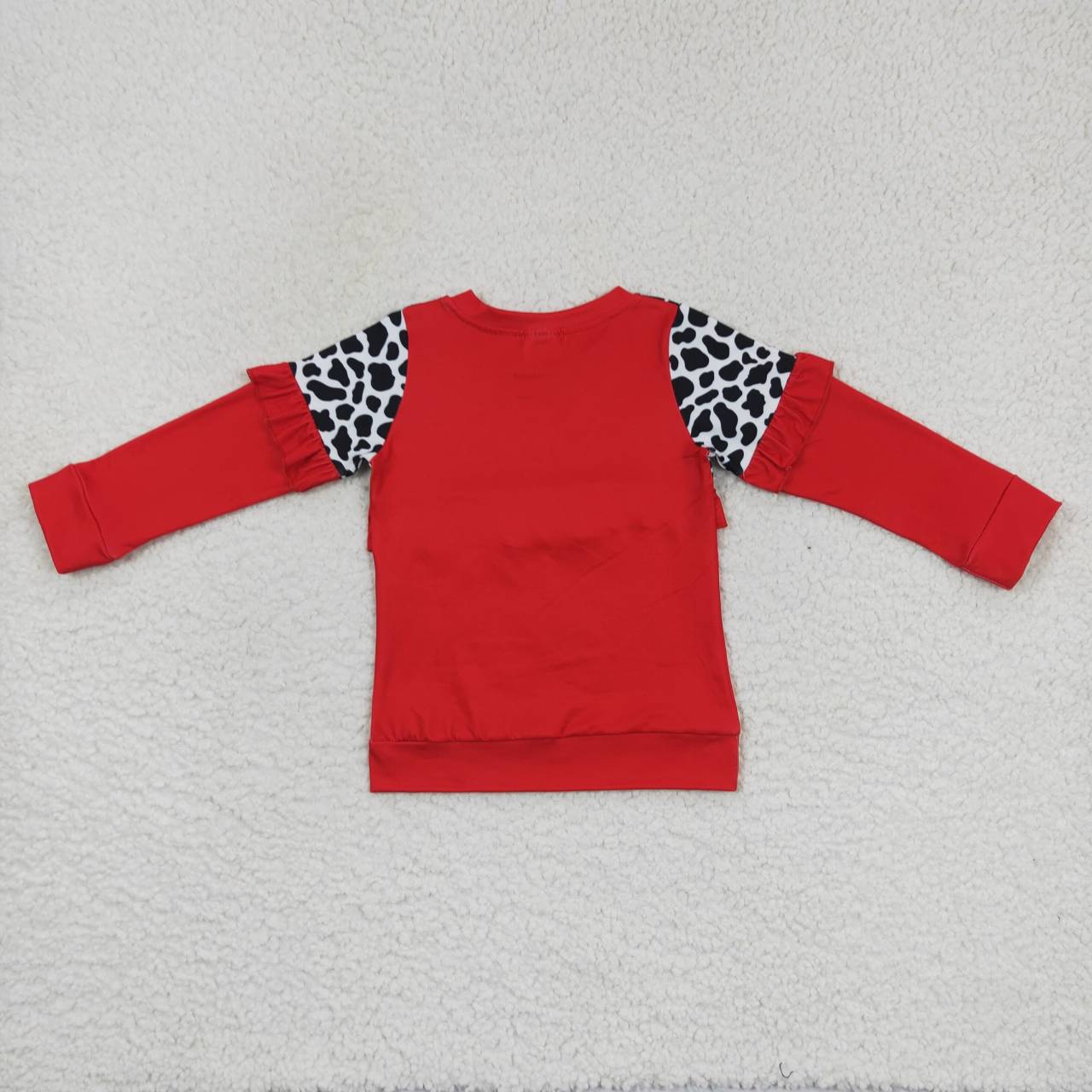 GT0295 RTS long sleeve red leopard girl pullover zipper top 20230925