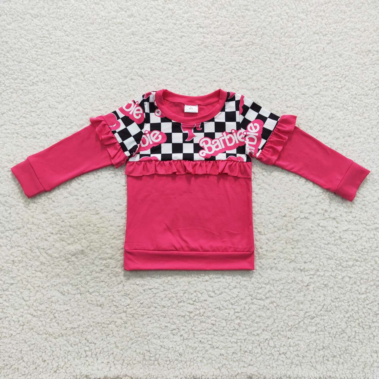 GT0296 RTS long sleeve barbie girl pullover zipper top 20230829