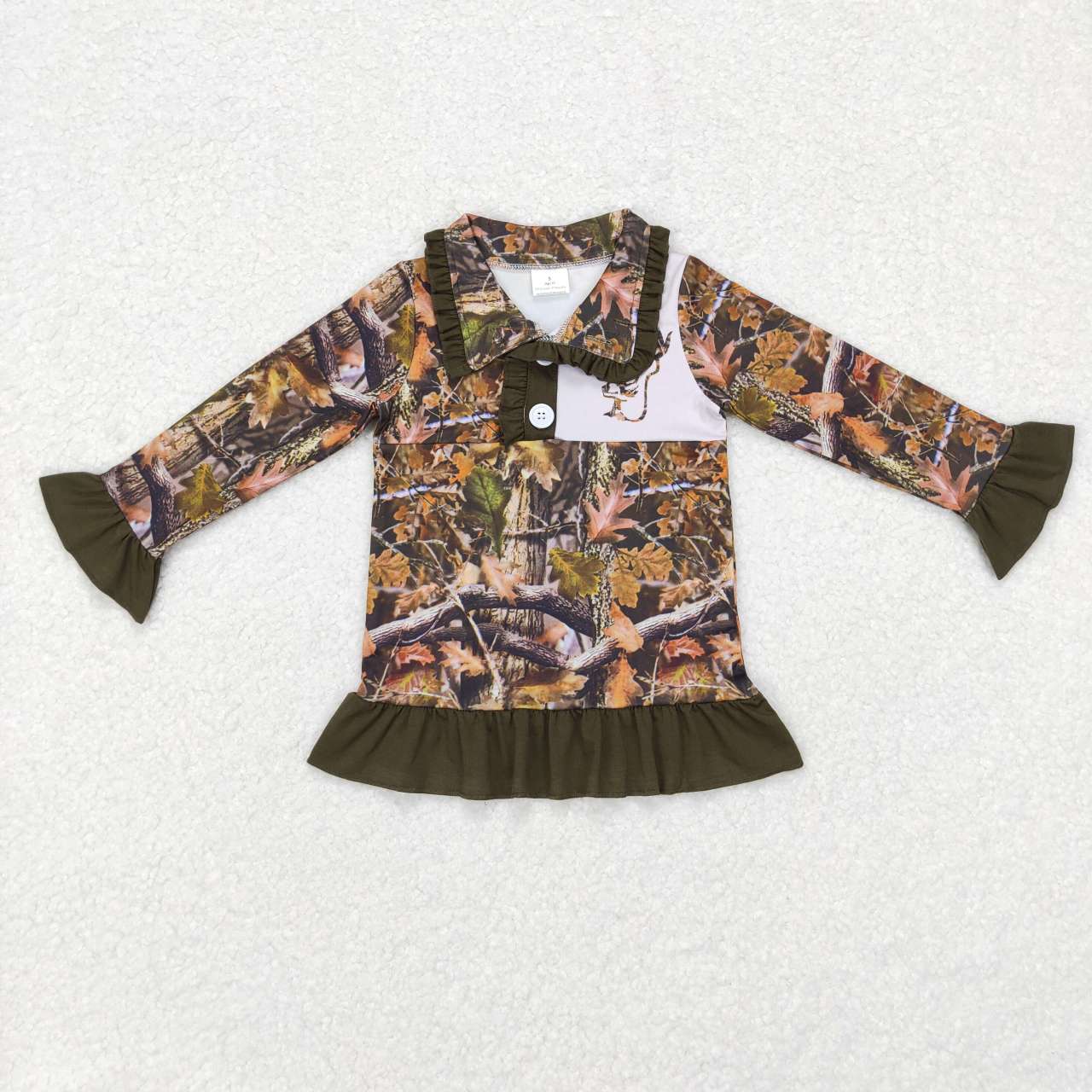 BT0331 RTS Christmas deer camo zip boy long sleeve coat pullover top 20231012