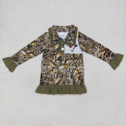 GT0312 RTS duck camo zip girl long sleeve coat pullover top 20231010