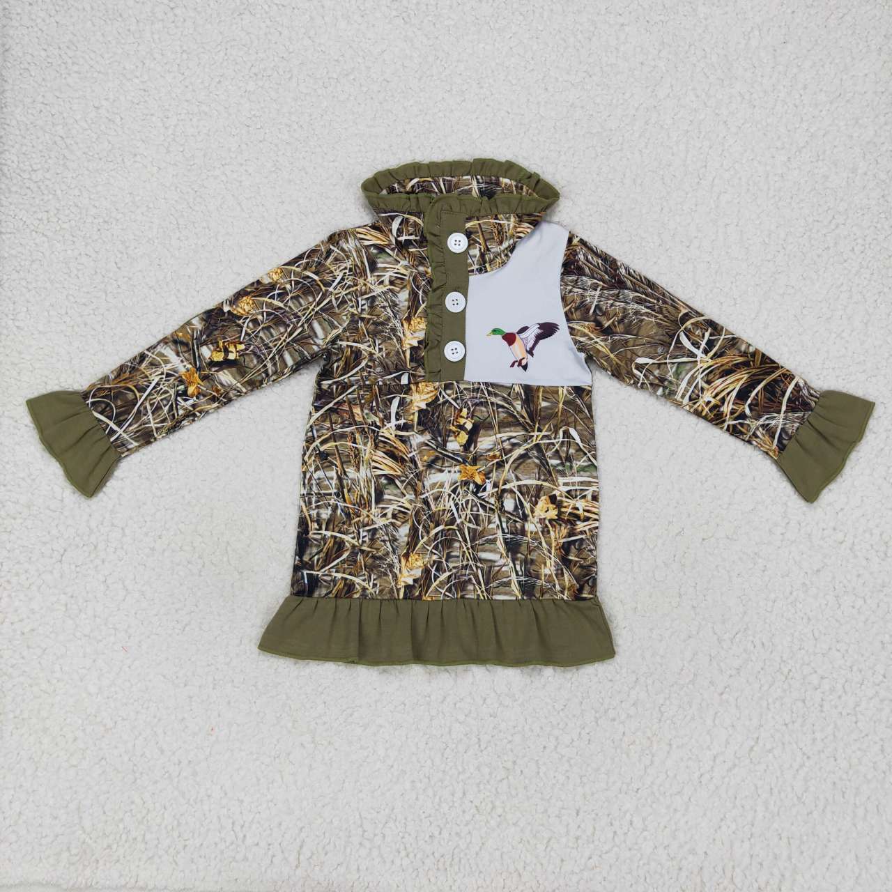 GT0312 RTS duck camo zip girl long sleeve coat pullover top 20231010