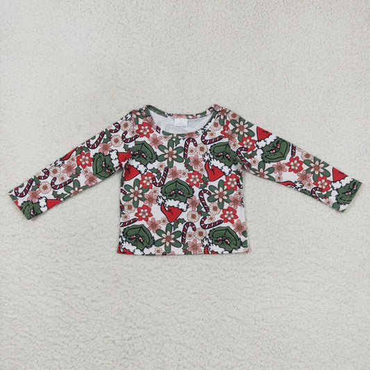 GT0326 girl Christmas santa long sleeve  top 20231004 RTS