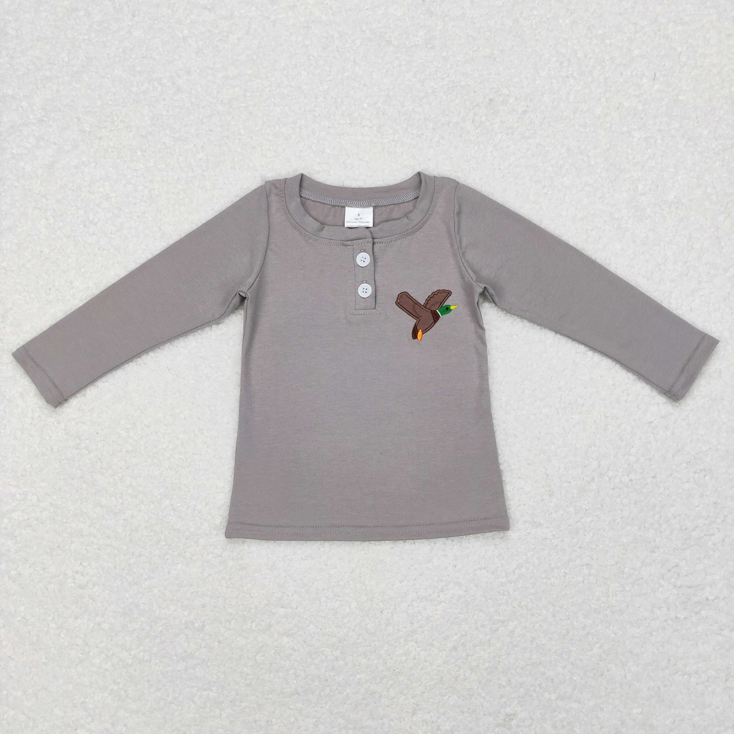 GT0352 long sleeve embroidery deer western green top button boy shirt RTS 20231121