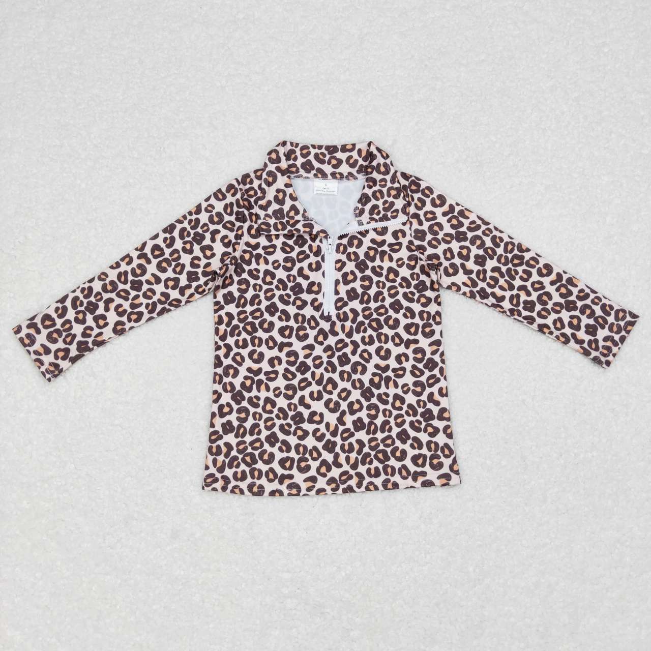 GT0361 RTS western zip leopard girl long sleeve coat pullover top 20231024 RTS