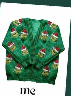 GT0371 Christmas grinch V-neck cardigan sweater 20231114 RTS