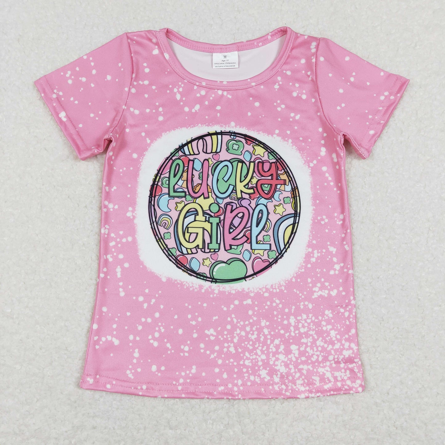 GT0375 lucky girl top tee girl t-shirt mama & kids RTS 202312