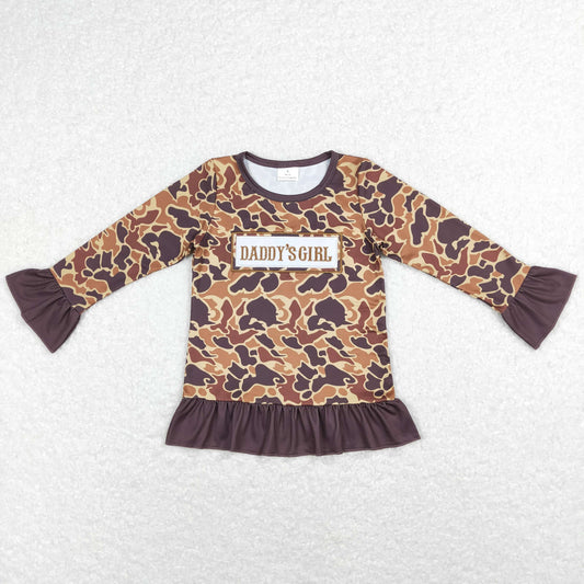 GT0404 RTS camo embroidery daddy girl top girl shirt 202312