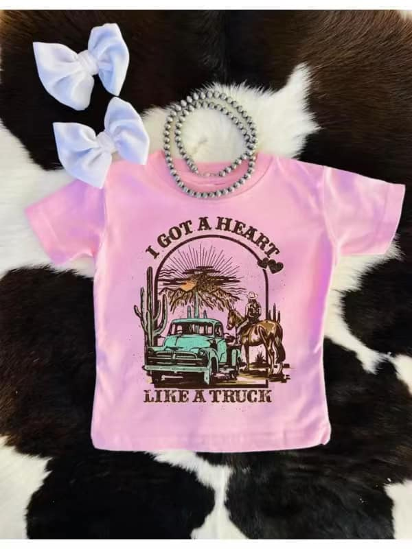 GT0406 western like truck top tee pink girl t-shirt  preorder 20231123 RTS