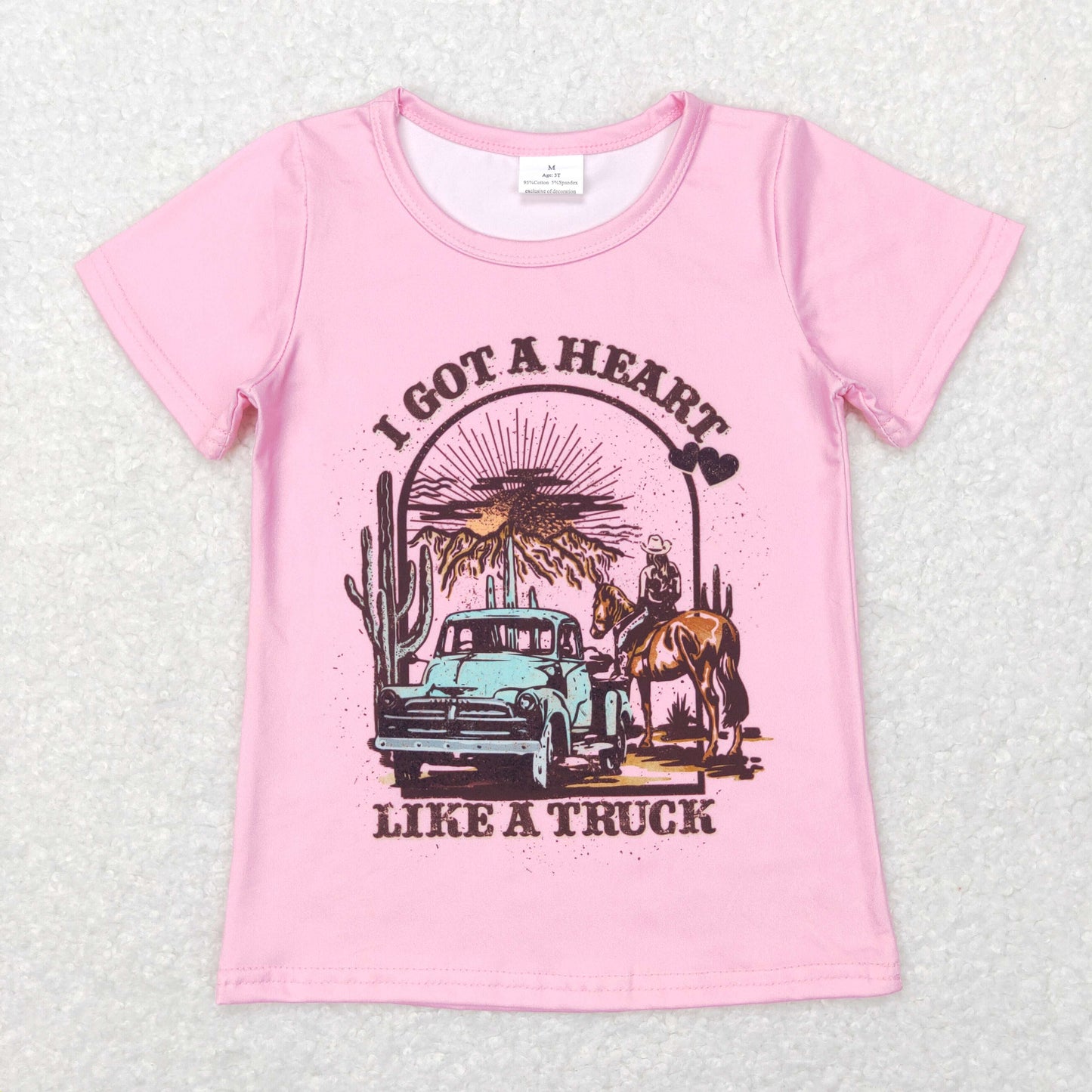 GT0406 western like truck top tee pink girl t-shirt  preorder 20231123 RTS