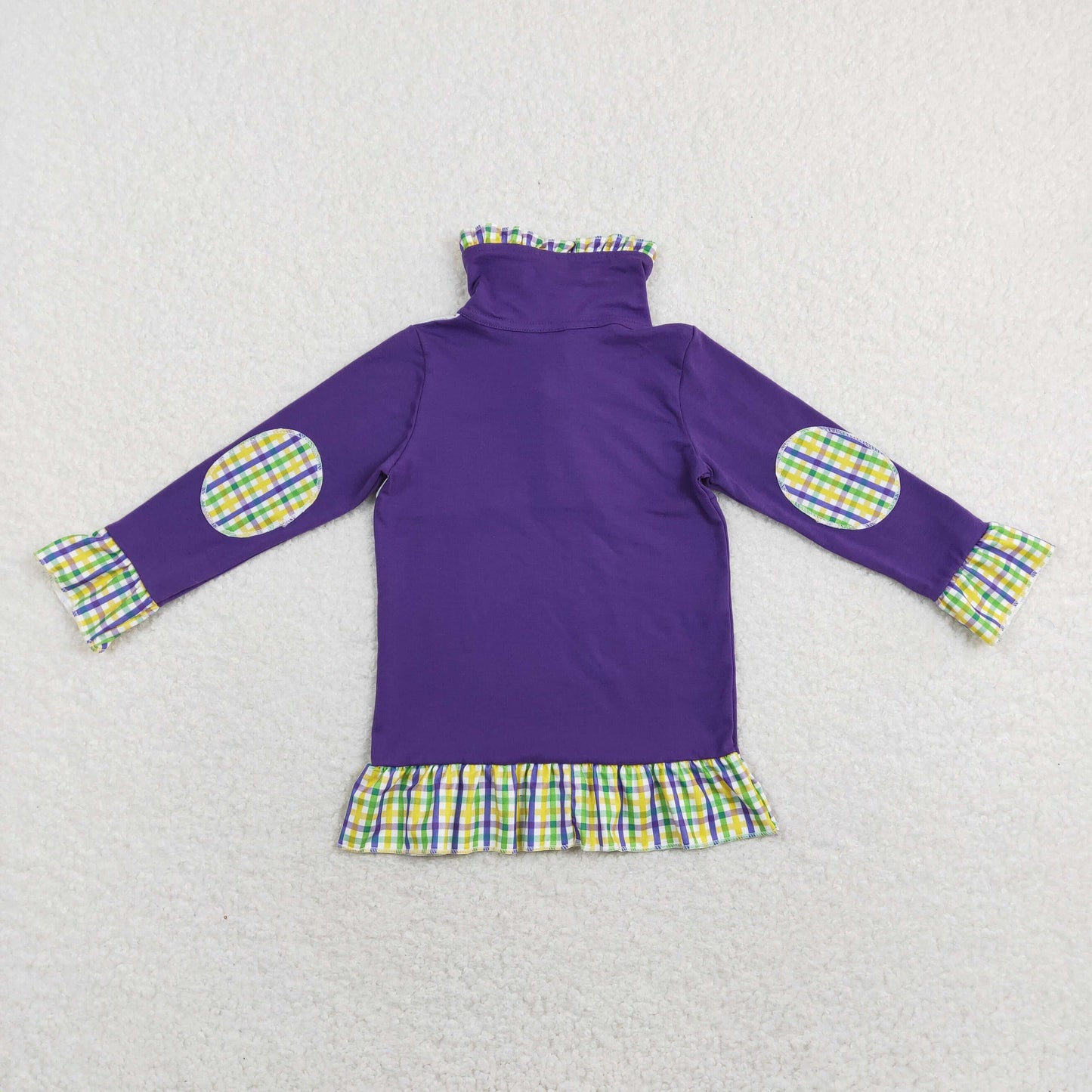 GT0412 purple dog zip top button girl shirt 202401 RTS