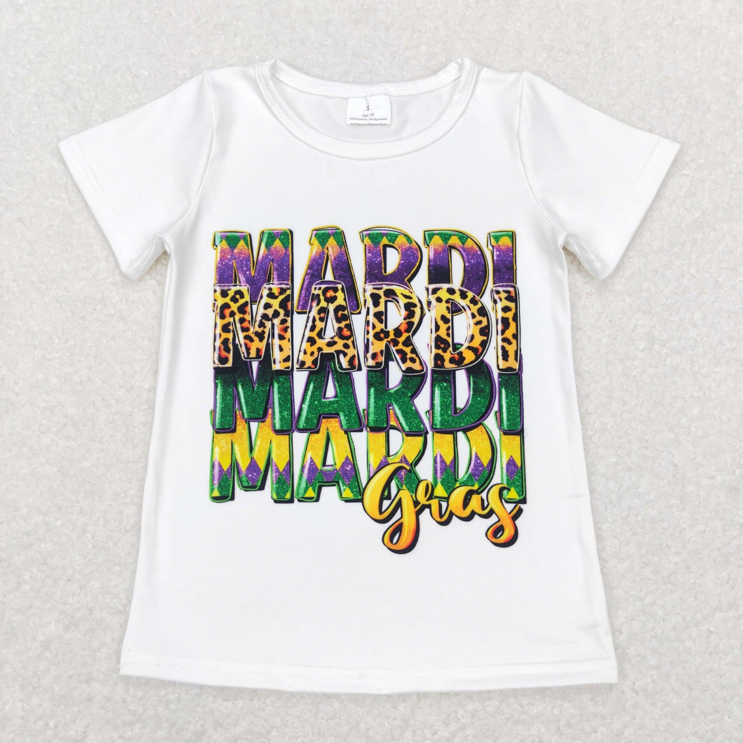 GT0442 Mardi gras top tee girl t-shirt RTS 202312