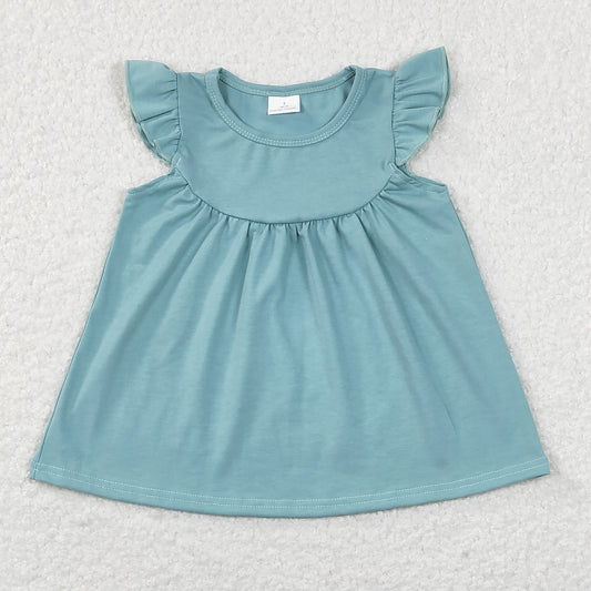 GT0460 RTS solid green top cotton 202401