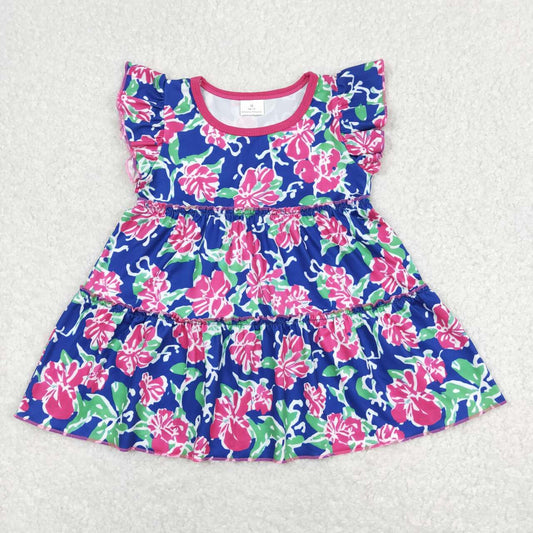 GT0473 western flower dress girl top tee  t-shirt   202403 RTS