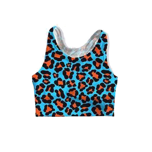 GT0518 leopard dog western Belly short girl top tee  t-shirt  preorder 202402