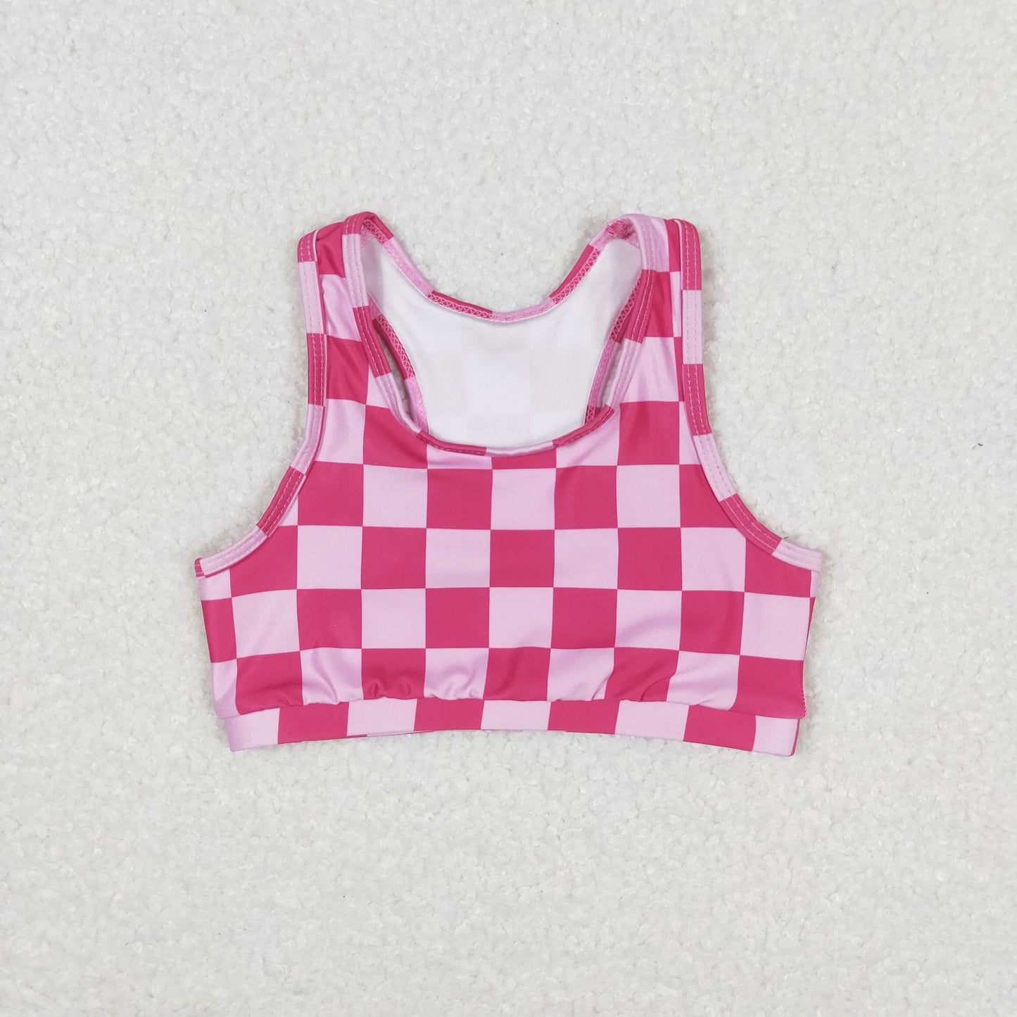 GT0521 western checkerboard Belly short girl top tee  t-shirt  RTS 202405