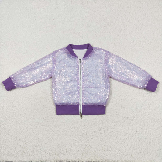 GT0559 purple sequin jacket 202407 RTS
