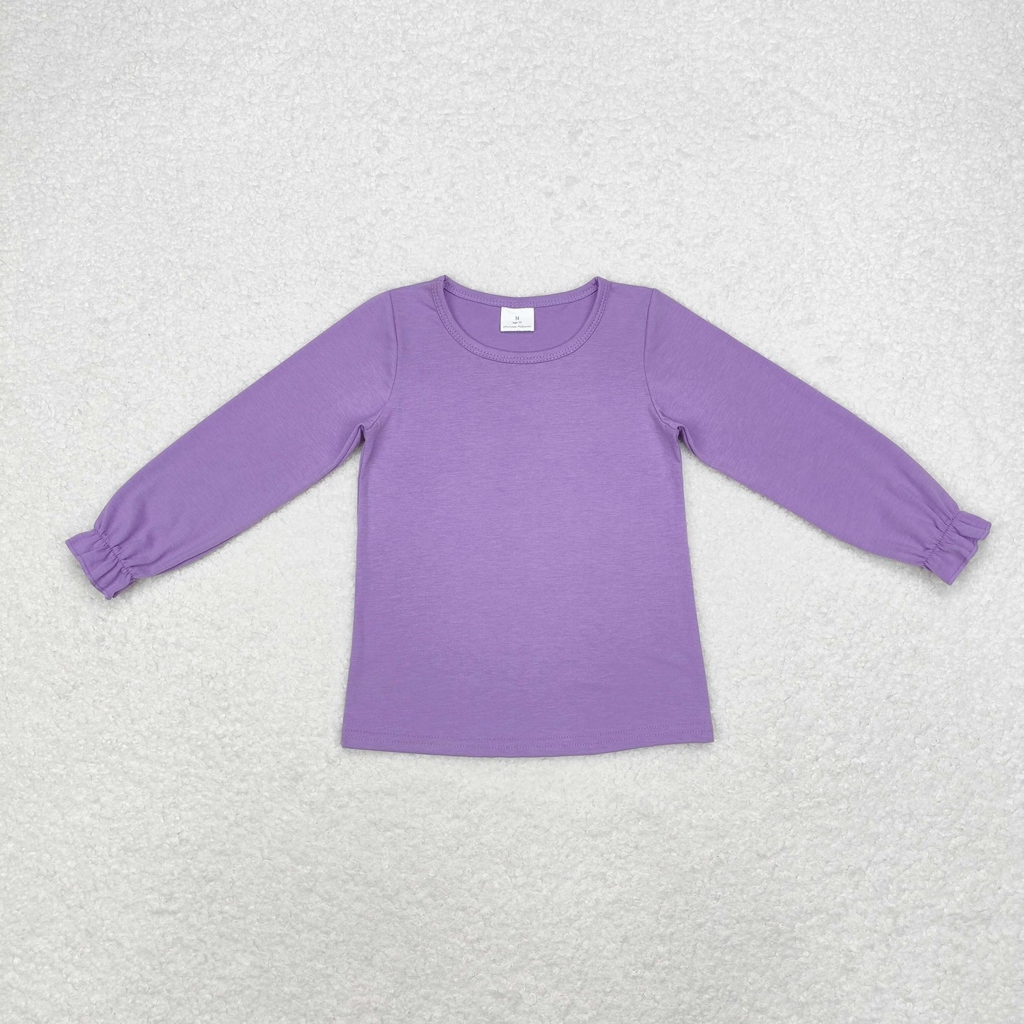 GT0645 purple cotton long sleeve girl top tee  202408 RTS