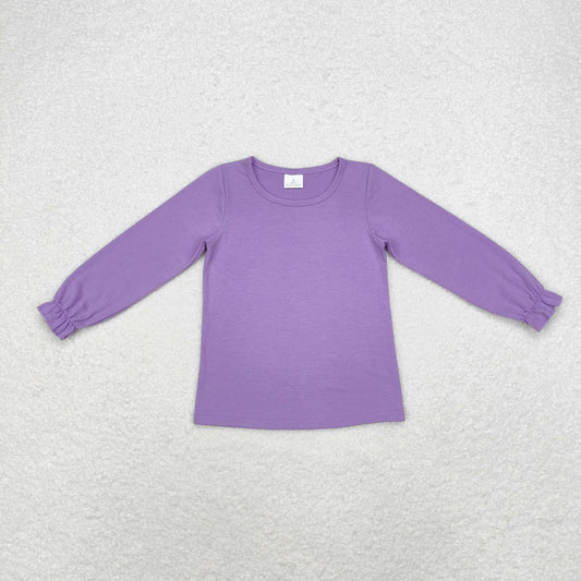 GT0645 purple cotton long sleeve girl top tee  202408 RTS