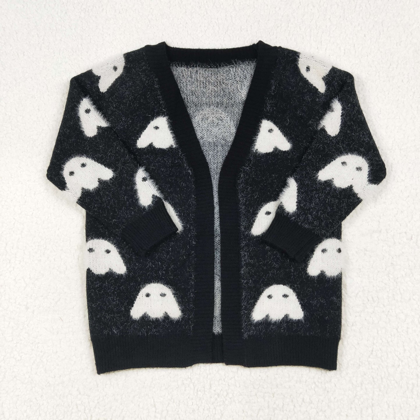 GT0649 Halloween black V-neck cardigan sweater 202506 RTS