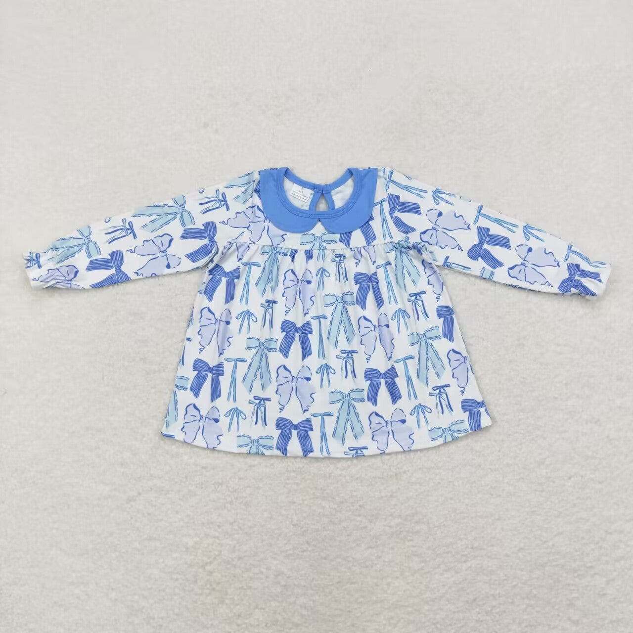 GLP1718 组合 RTS  blue bow long sleeve sequin girl outfit 202407 RTS