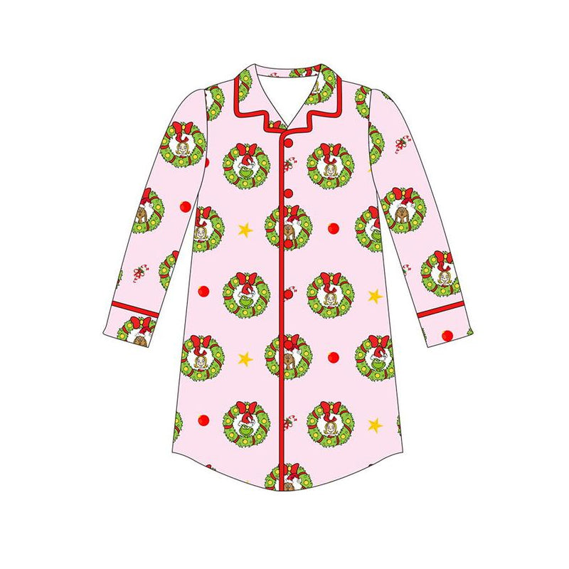 GT0727成人女 adult women Christmas grinch long sleeve top  202409 sibling preorder