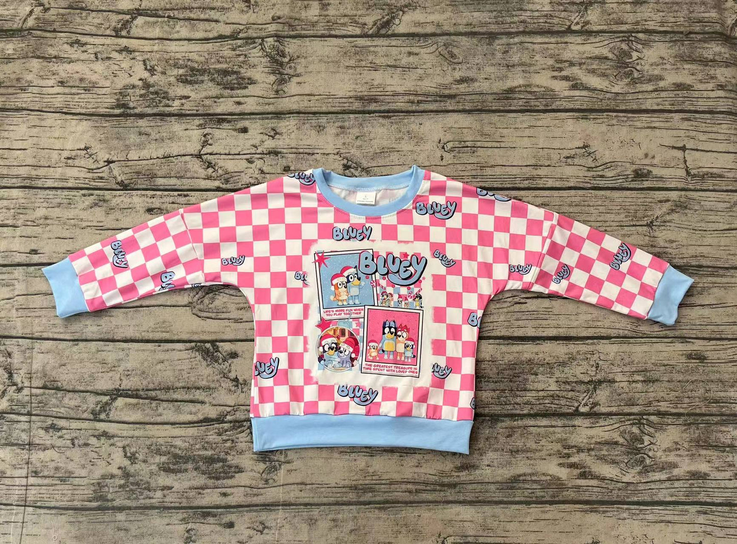 GT0732 Christmas bluey dog  long sleeve girl top tee  202408 RTS