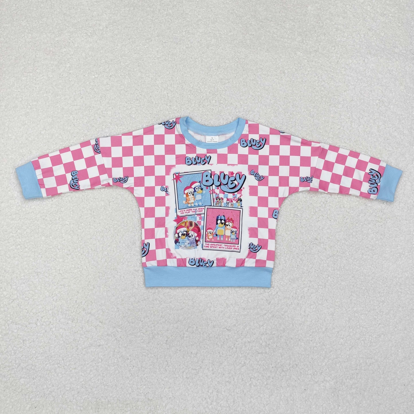 GT0732 Christmas bluey dog  long sleeve girl top tee  202408 RTS