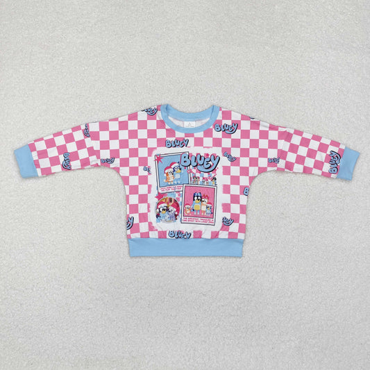 GT0732 Christmas bluey dog  long sleeve girl top tee  202408 RTS