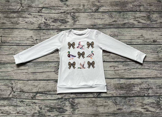 GT0759 deer bow  duck long sleeve girl top coat pullover  202410 preorder