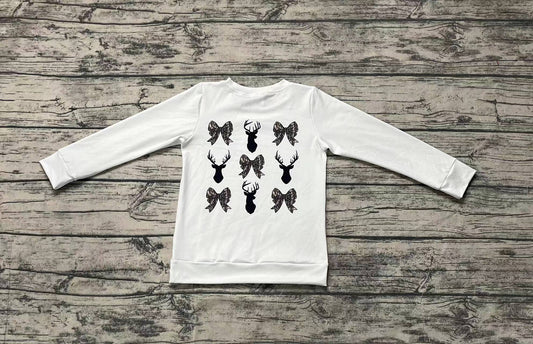 GT0760 deer bow long sleeve girl top coat pullover  202409 preorder