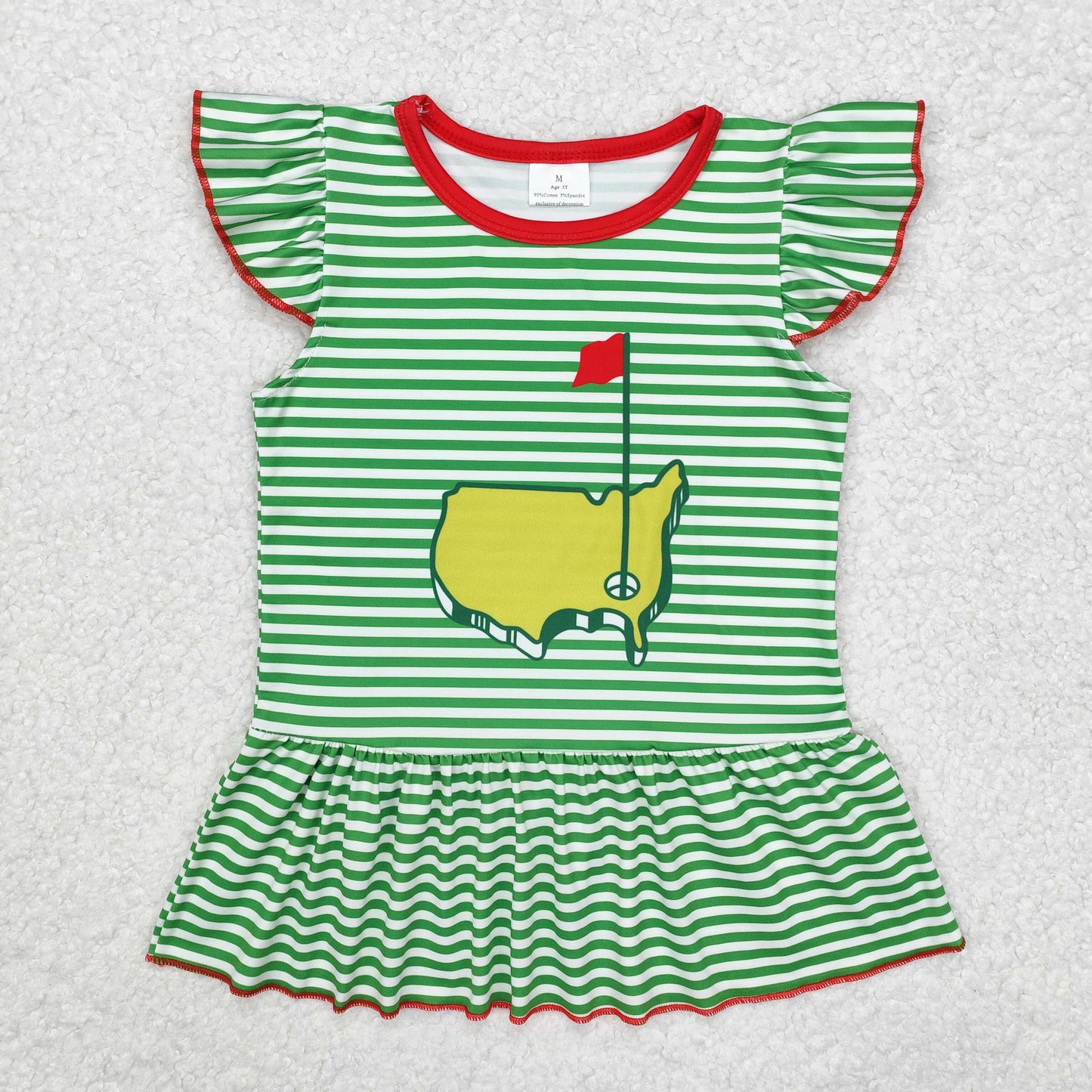 GT0771 green stripe top girl pullover 202412 RTS