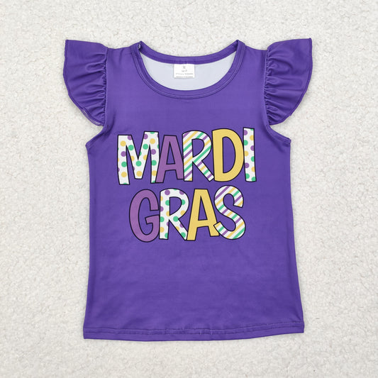 GT0814  western Mardi Gras girl top  tshirts 202411 RTS