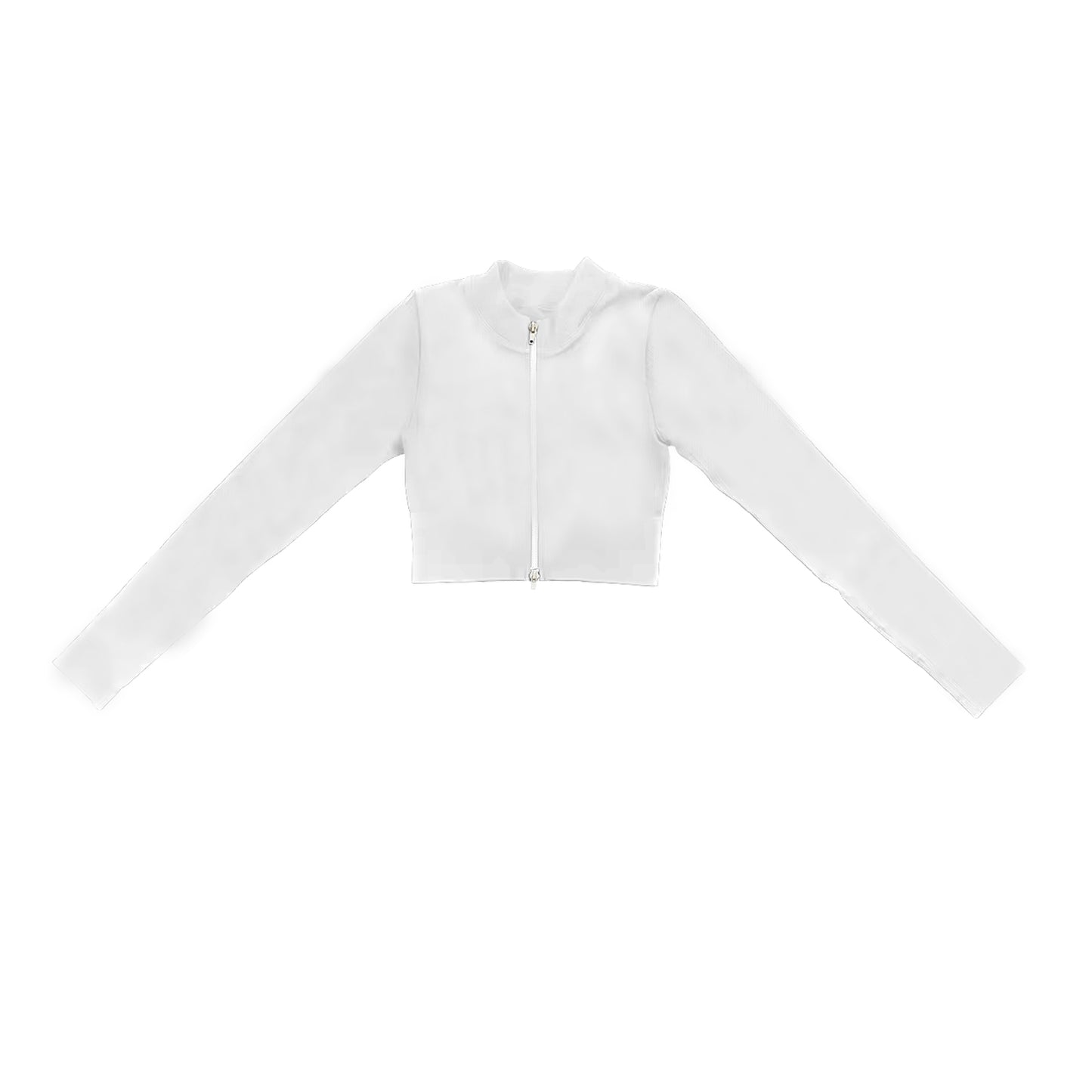 GT0820  yoga western white zipper  long sleeve  girl  top 202410 preorder（复制）