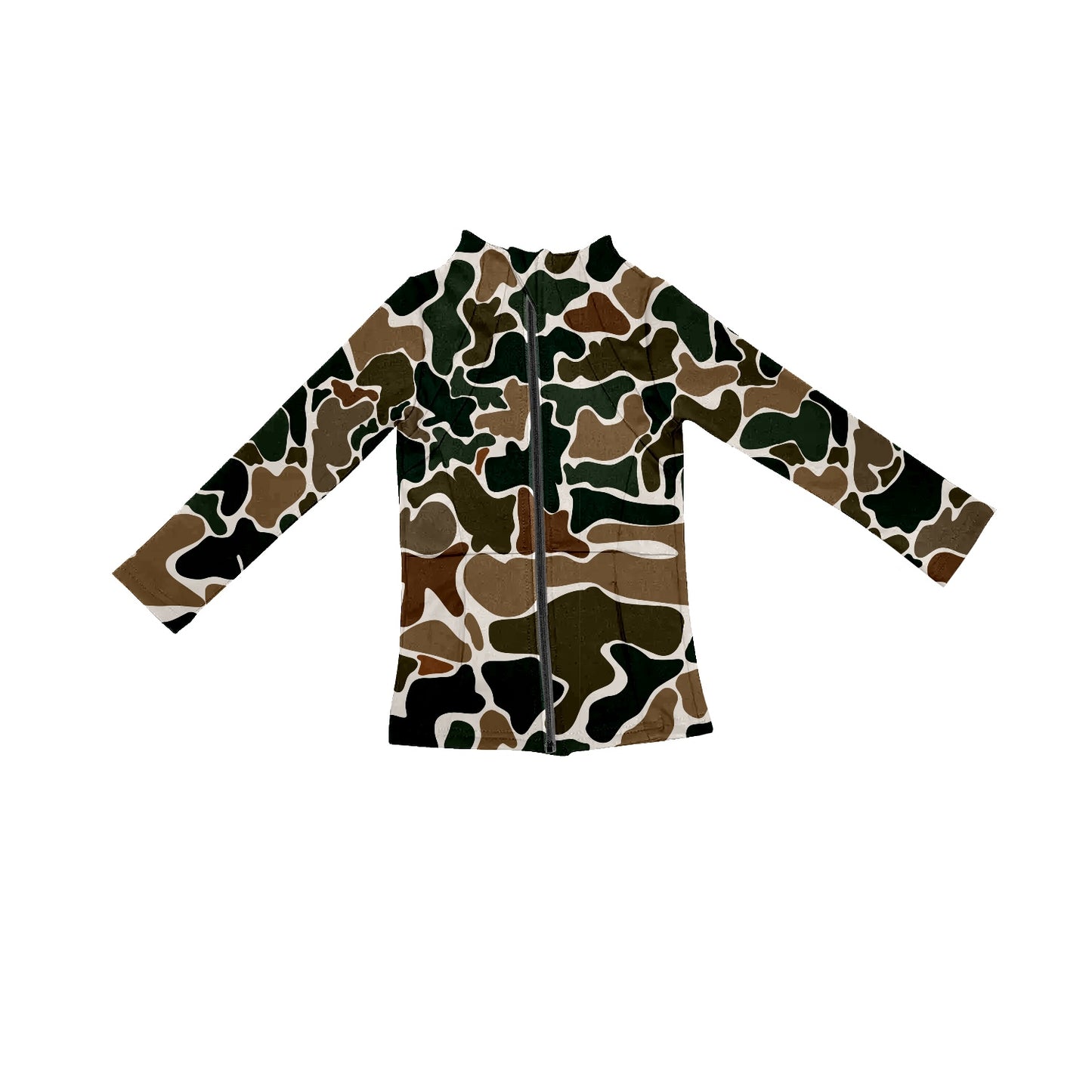 GT0851 camo kids yoga western camo zipper long sleeve boy girl pullover top 202410 preorder