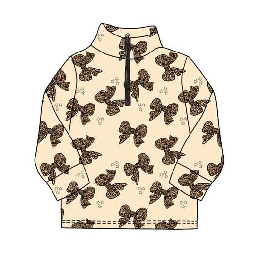 camo bow zipper girl top jacket shirt preorder 202410（复制）